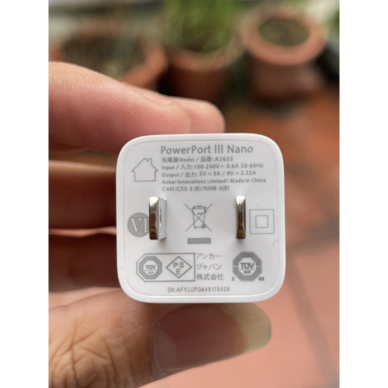 Củ sạc nhanh Anker Powerport III Nano 20W PD3.0 mã A2633 sạc thiết bị Táo cực nhanh
