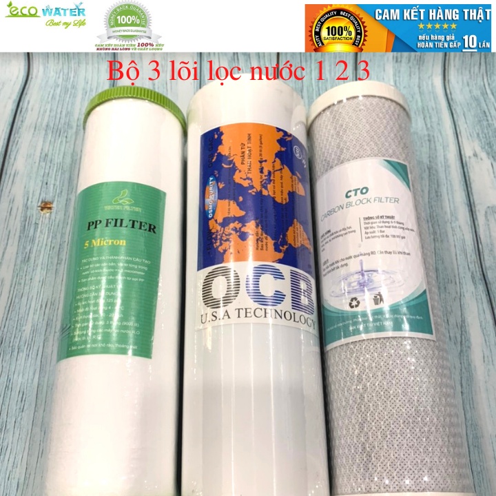 Combo lõi lọc nước 1,2,3 - T33 - Ecolt001