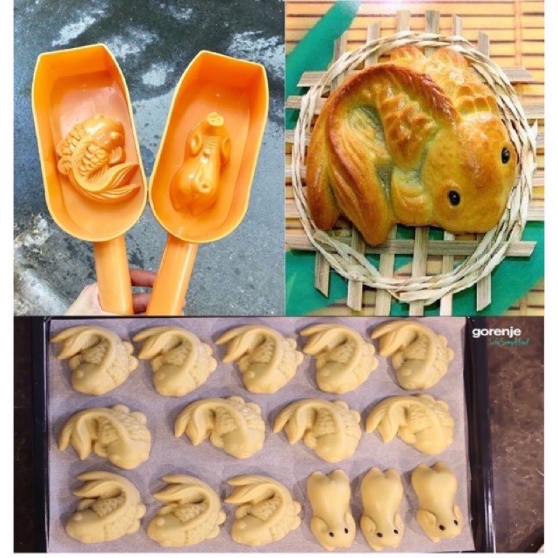 Khuôn gõ bánh dẻo, khuôn gõ bánh trung thu hình cá - heo