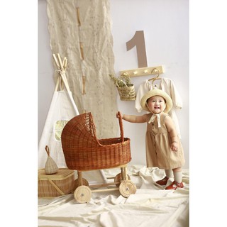 [Bb123] Đầm Mẹ Và Bé Cổ Vuông Nâu(1 món)