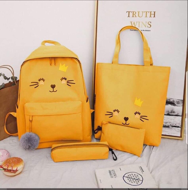 [TRỢ GIÁ] Combo balo vừa a4 và túi tote thời trang kiểu mới giá siêu rẻ của KiTiShop