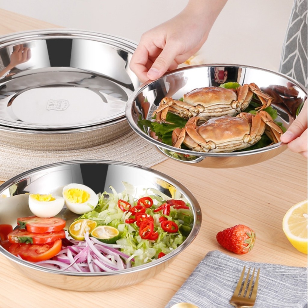 [Hàng loại 1] Đĩa inox 304 dày dặn đảm bảo bền đẹp không gỉ bao sử dụng - Đĩa tròn cao cấp đạt chuẩn tiêu chuẩn Nhật Bản