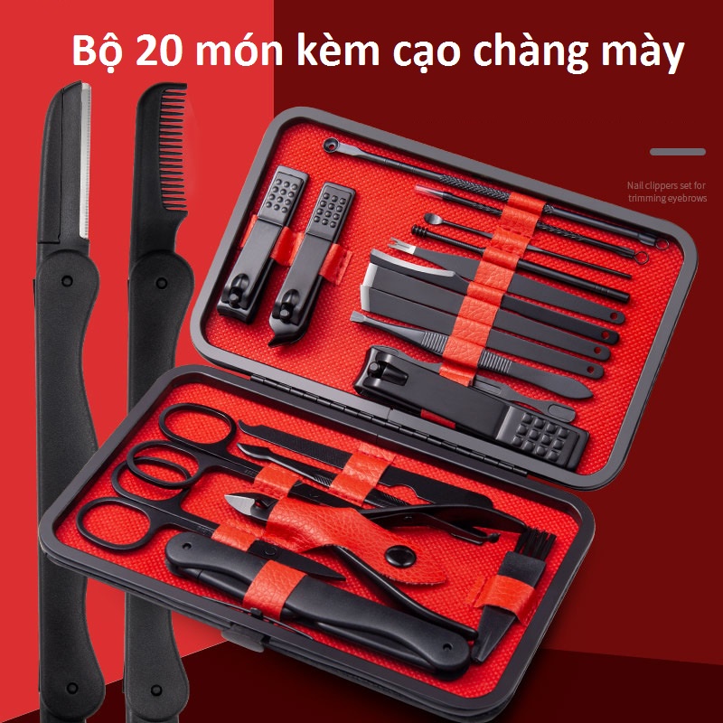 Bộ bấm móng tay 20 món thép không gỉ-bộ cắt móng tay cao cấp