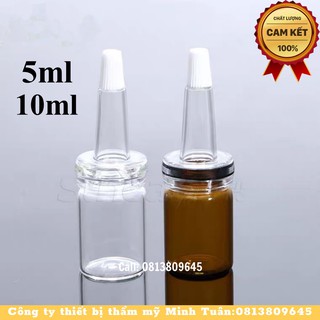 Chai lọ chiết serum tinh chất 5ml/10ml kèm nút - chai chiết tinh dầu - dụng cụ spa - chai lọ mỹ phẩm