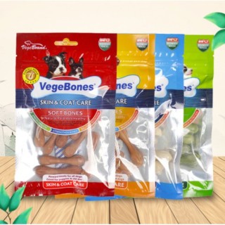 Xương Mini Gặm Sạch Răng, Ăn Vặt Cho Chó Vegebones Gói 60g Bổ Sung Canxi (4 vị mê mẩn Boss ngửi phát thích luôn)