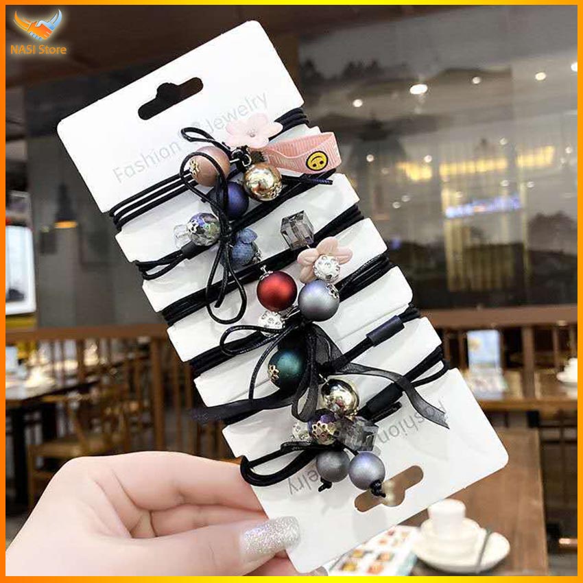 Dây buộc tóc nữ Ocean - Set 6 dây cột tóc dễ thương, bền đẹp - NASI Store