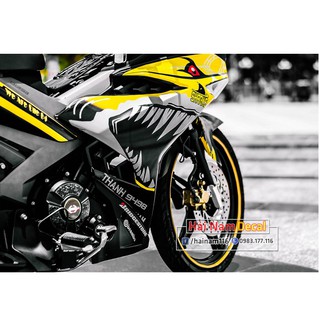 Tem trùm exciter 150 đen vàng cá mập