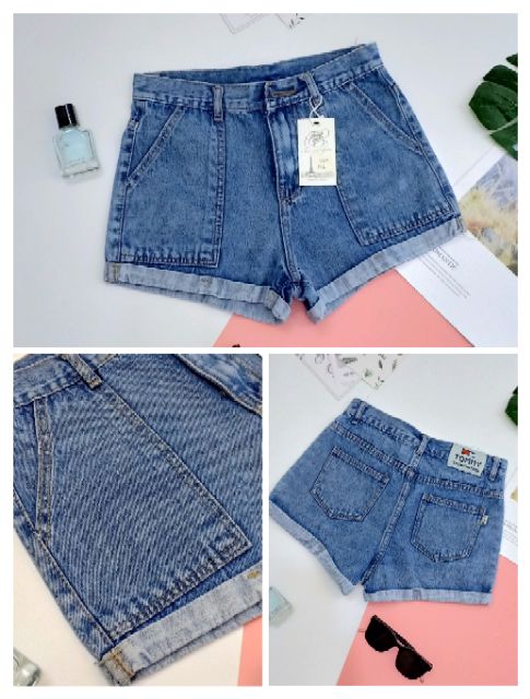 Quần short jeans túi xéo ( ảnh thật)