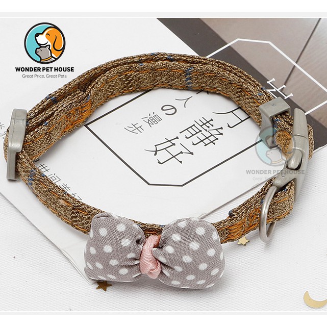 [Vòng Cổ Chó Mèo ] Vòng Cổ Nơ Vải Cho Thú Cưng Siêu Xinh