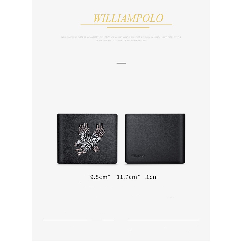 Ví Da Nam Cao Cấp Bóp Nam Da Bò Thật Chính Hãng WILLIAMPOLO -POLO221581