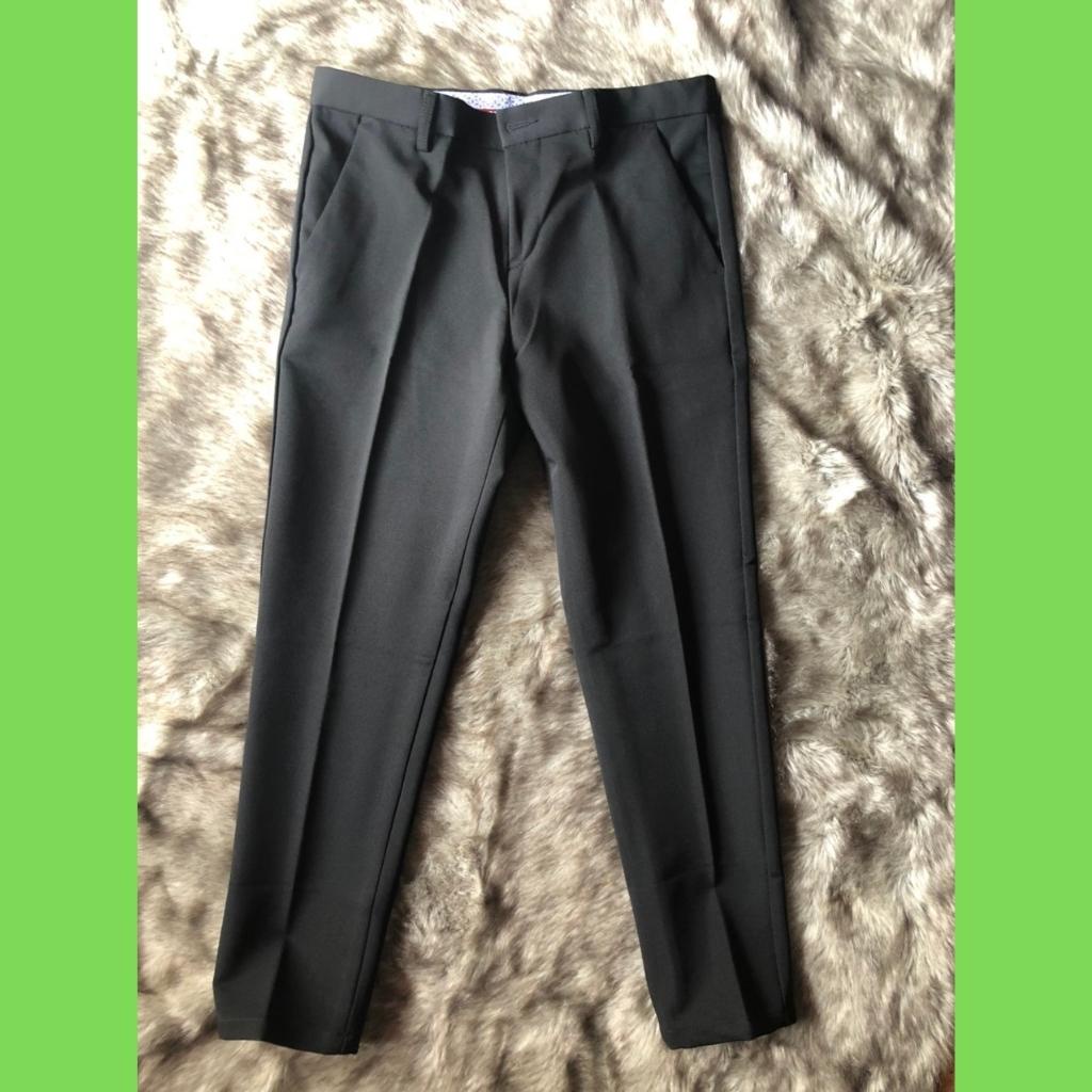 Quần Tây Nam Màu Đen Ống Côn Vải Dãn