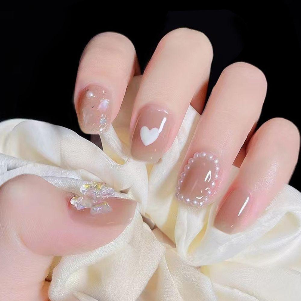 Bộ Móng Tay Giả Ngắn Che Phủ Toàn Diện