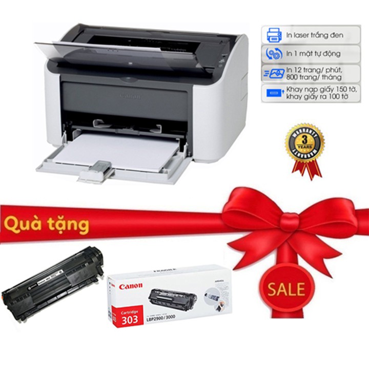 Máy In Cũ Laser Đơn Năng Canon LBP 2900 - tặng kèm hộp mực, dây nguồn ,dây USB