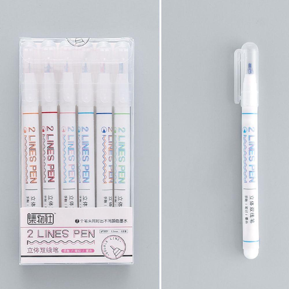 Bút Vẽ 2 Đường Nghệ Thuật Màu Cầu Vồng Dành Cho Học Sinh