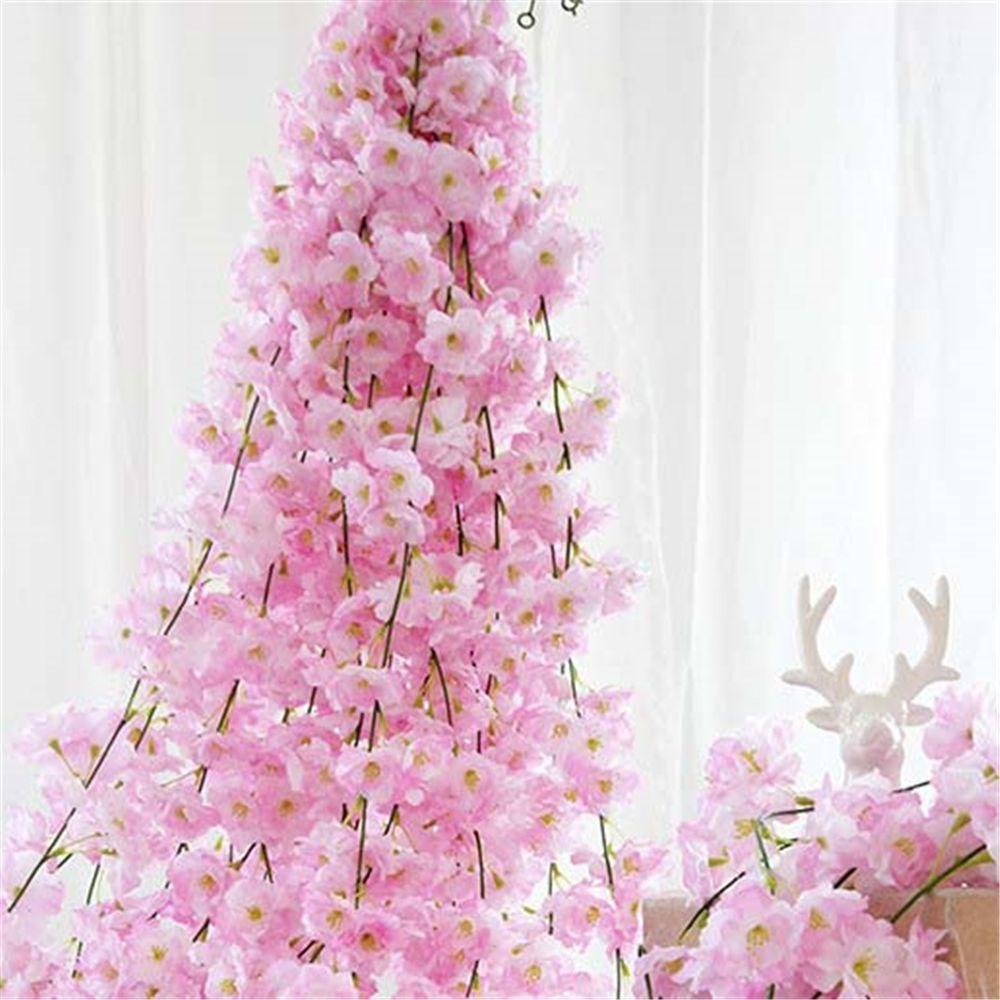 Dây Hoa Anh Đào Giả Bằng Lụa Dùng Trang Trí 2.2m 7.2ft