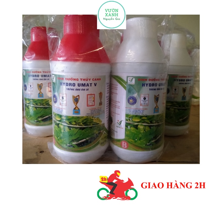 Set 3 Cặp Dung Dịch Thủy Canh Hydro Umat V Trồng Rau Ăn Lá 500ml A + 500ml B