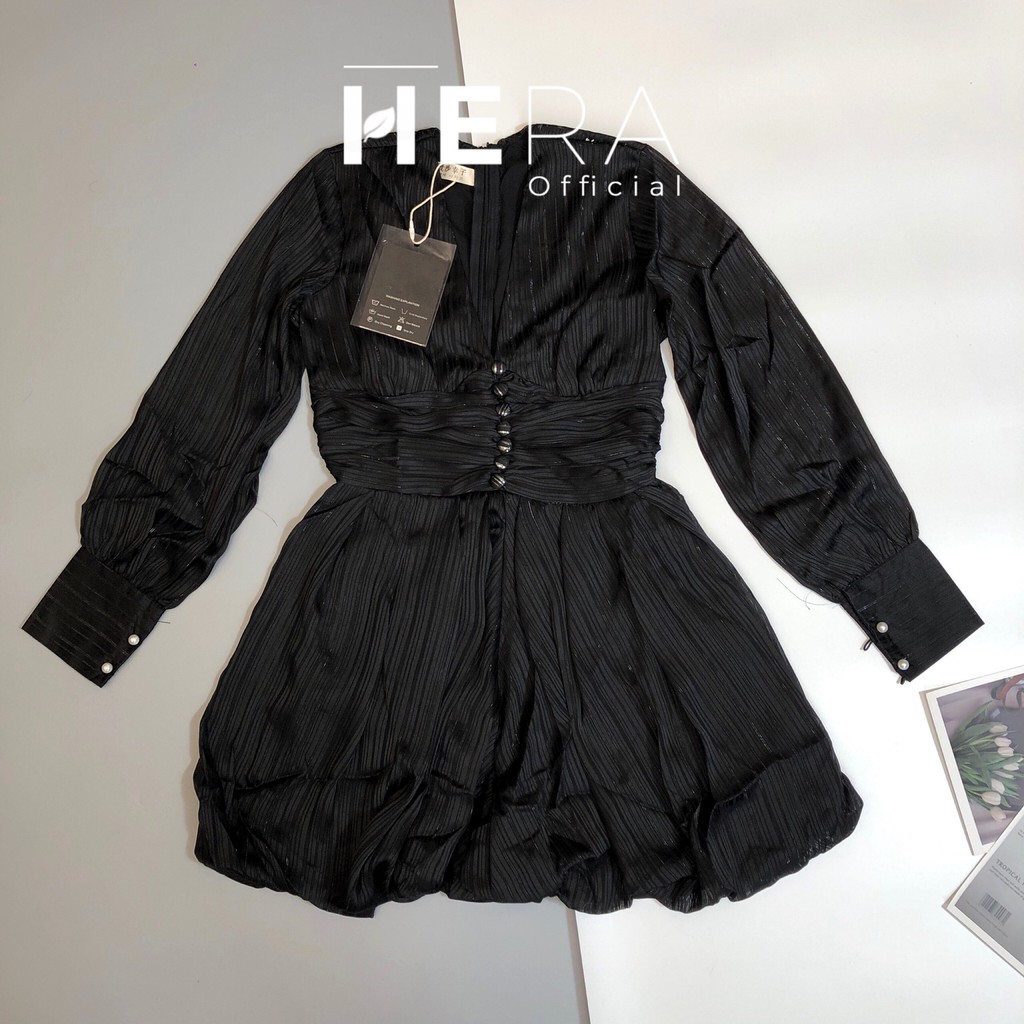 Jumpsuit cổ V tay bồng voan tơ óng. | BigBuy360 - bigbuy360.vn