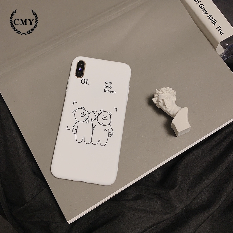 Ốp điện thoại in hình mèo dài / hai chú gấu dễ thương cho iPhone11/11Pro 11pro Max X XR XS XS MAX 78 plus SE | BigBuy360 - bigbuy360.vn