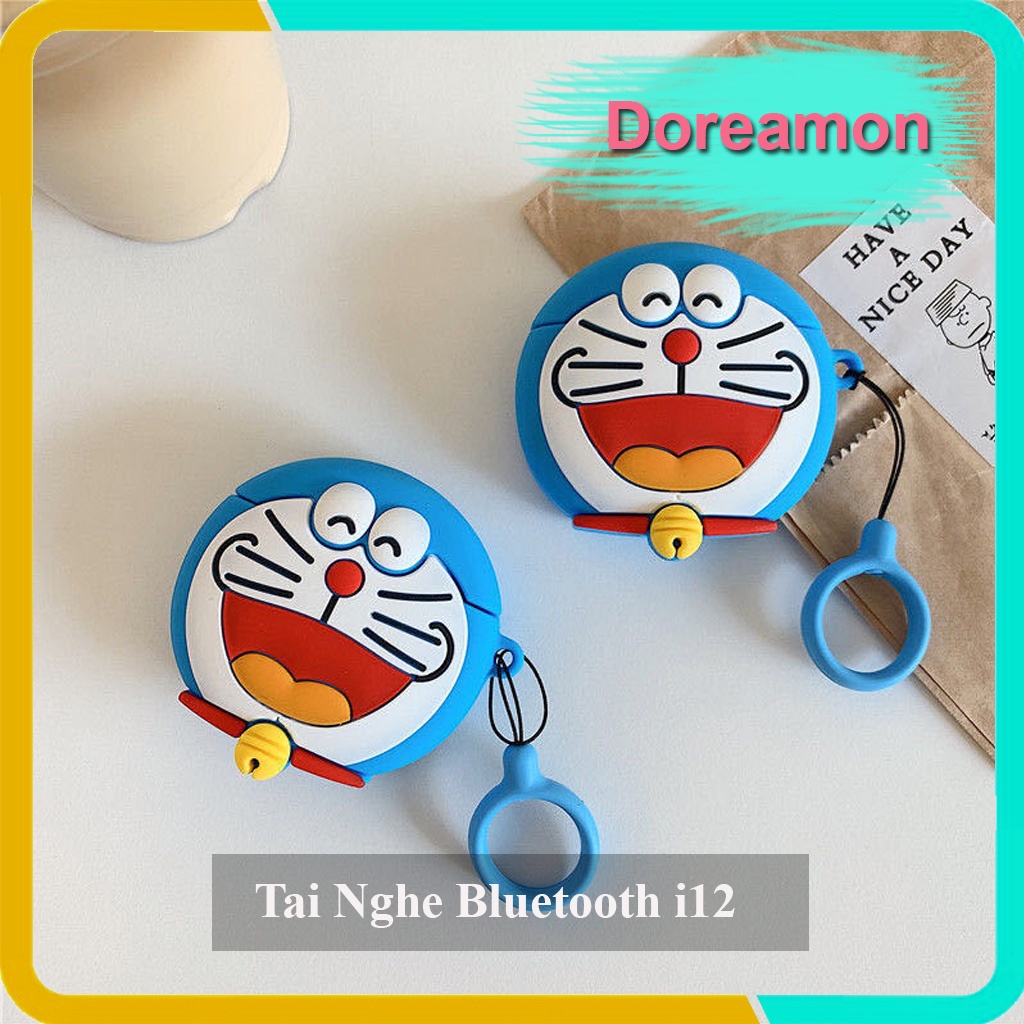 Tai Nghe Bluetooth 5.0 Không Dây i12,Kèm Vỏ Bảo Vệ Hoạt Hình Siêu Dễ Thương, Tương Thích AndroidiOs