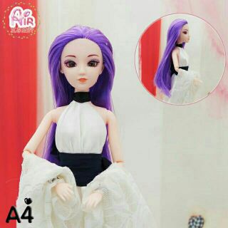 Búp bê mắt ngọc 3d tóc tím
