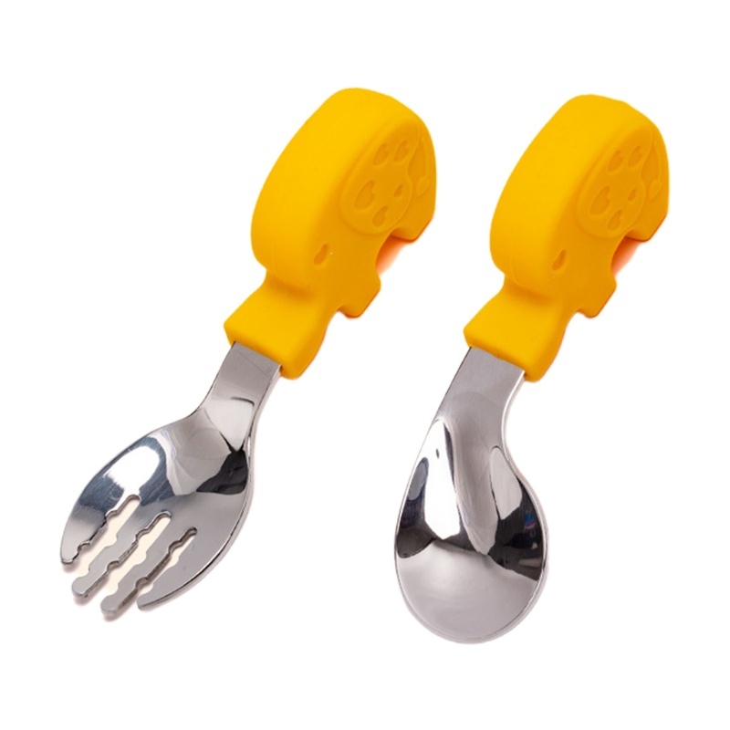 Bộ Muỗng Nĩa Tập Ăn Cách Nhiệt Dễ Thương Cho Bé