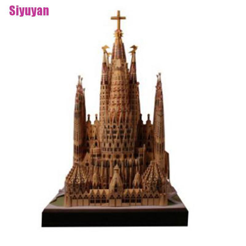 Đồ chơi mô hình Vương cung thánh đường Sagrada Familia 3D làm bằng giấy DIY