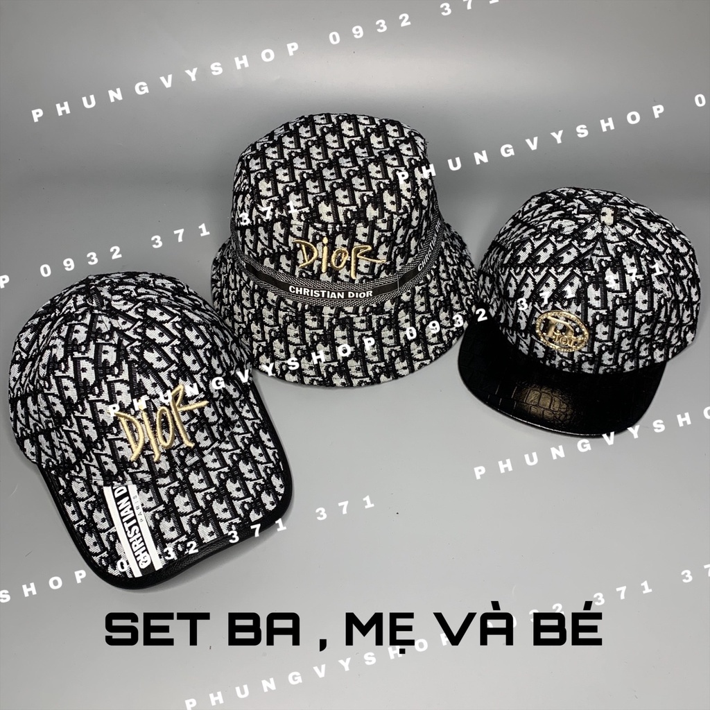Set mũ gia đình Ba, Mẹ, Và Bé- Dệt Di