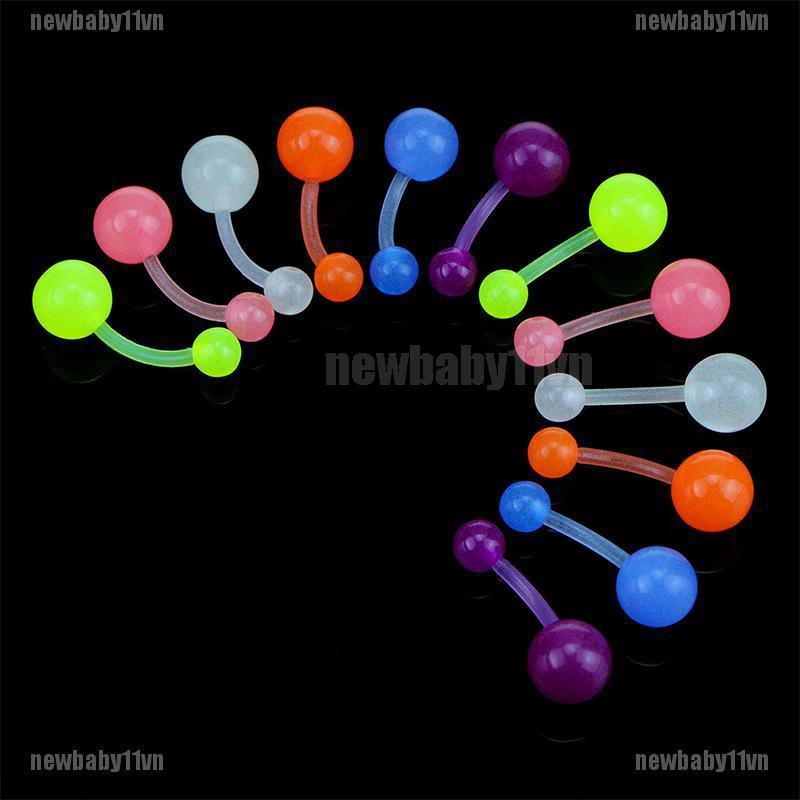 1 Bộ Khuyên RốN Dạ Quang BằNg ThéP Y Tế