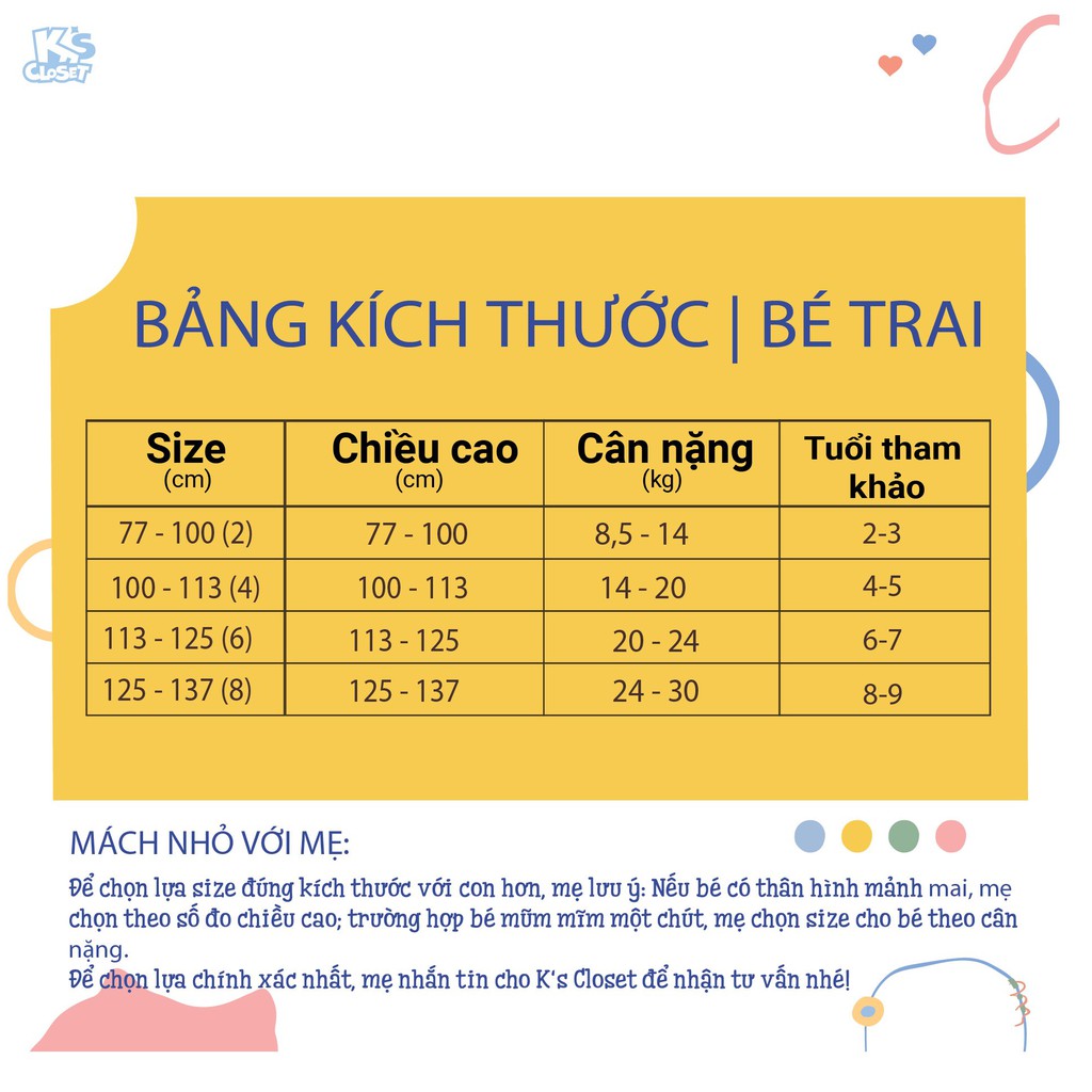 Bộ Quần Áo Cộc Tay K’s Closet Cho Bé Trai (2 – 9 Tuổi) E032ONS TM – K’S CLOSET >>> top1shop >>> shopee.vn