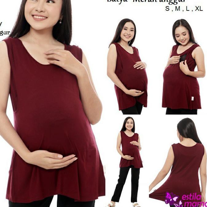 Áo Thun Bầu In Chữ "Estila Mama" Màu Trắng / Đen / Moka / Chocolate / Marun / Gray / Blue / S / M / L / Xl