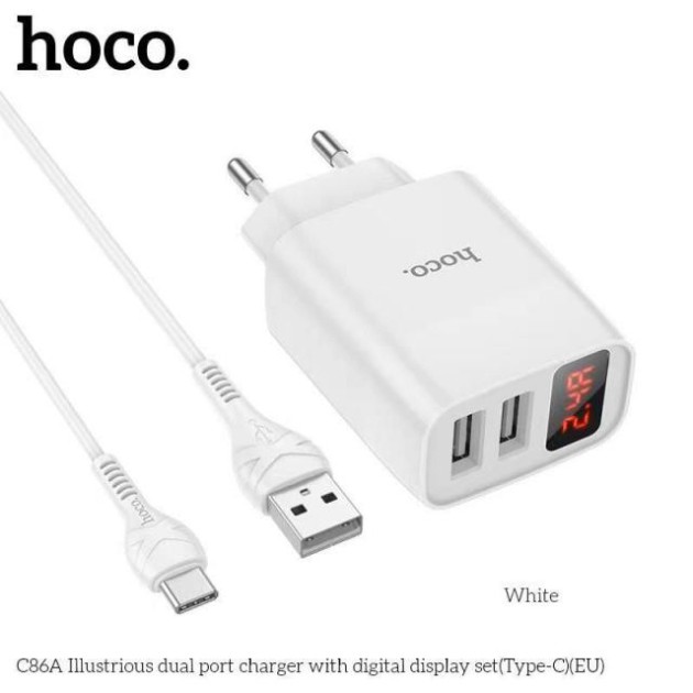 Bộ sạc nhanh 2 cổng sạc nhanh 2.4A chính hãng hoco Iphone/ipad/Micro/TypeC - Bảo hành 12 tháng