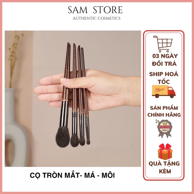 Sét cọ lông tròn đánh má hồng, mắt, môi dùng trong make up chuyên nghiệp và make up cá nhân