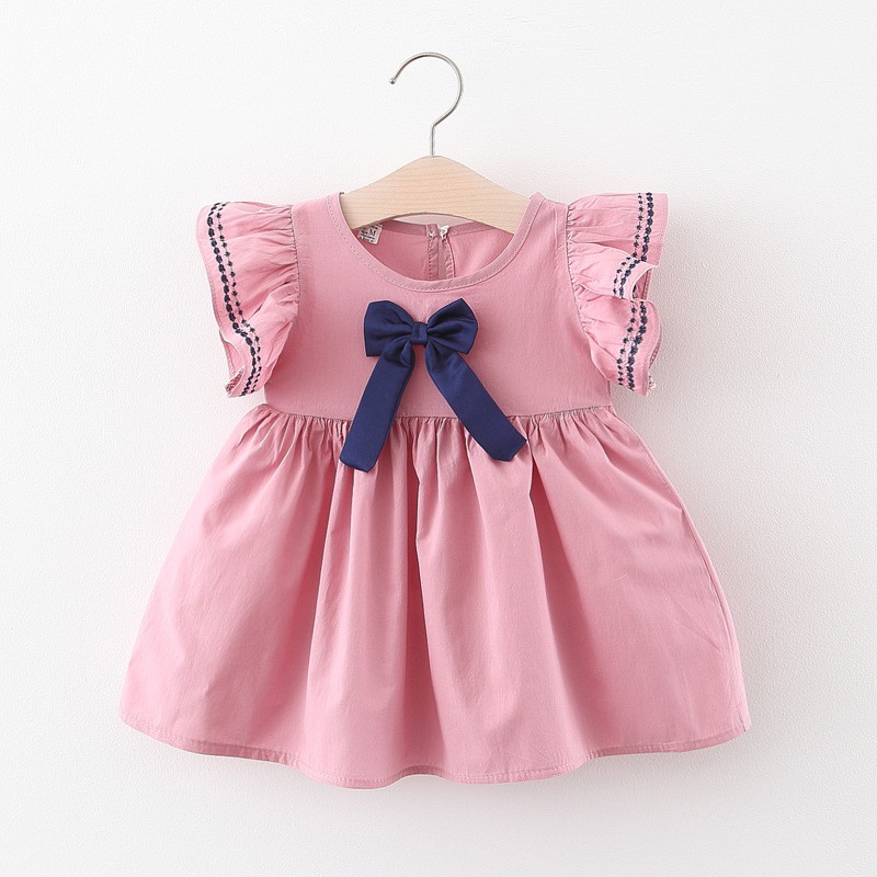 (8-15kg) Váy babydoll bé gái Váy bé gái Hàn Quốc phối nơ D616