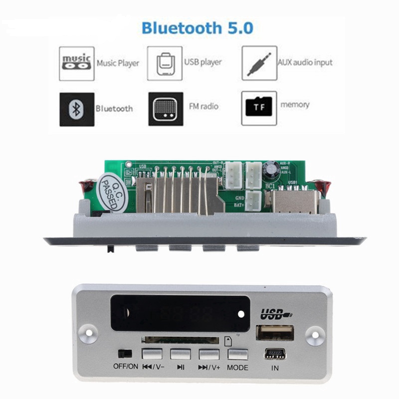 Mô-đun giải mã không dây Bluetooth 5.0 MP3 màn hình màu phát nhạc MP3