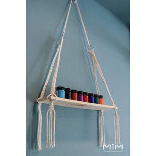 Kệ sách gỗ treo dây đan MACRAME