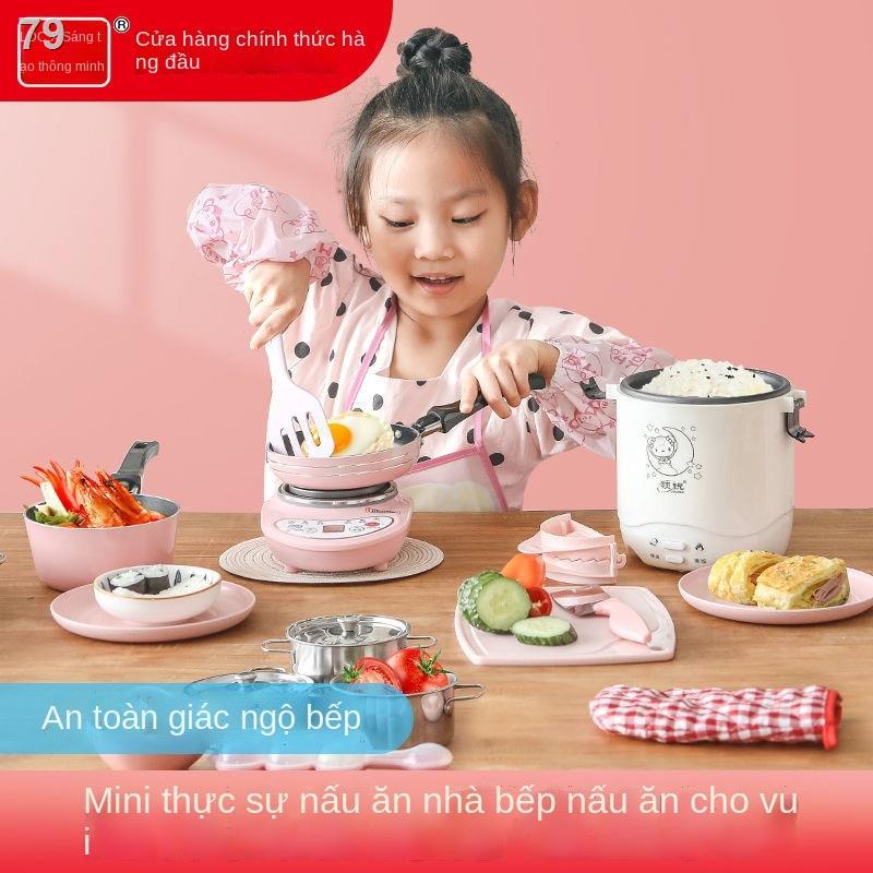 【HOT】☼⊙Nhà bếp mini thực sự nấu ăn trọn bộ bé gái đồ chơi trẻ em dùng nhỏ Quà tặng sinh nhật tết