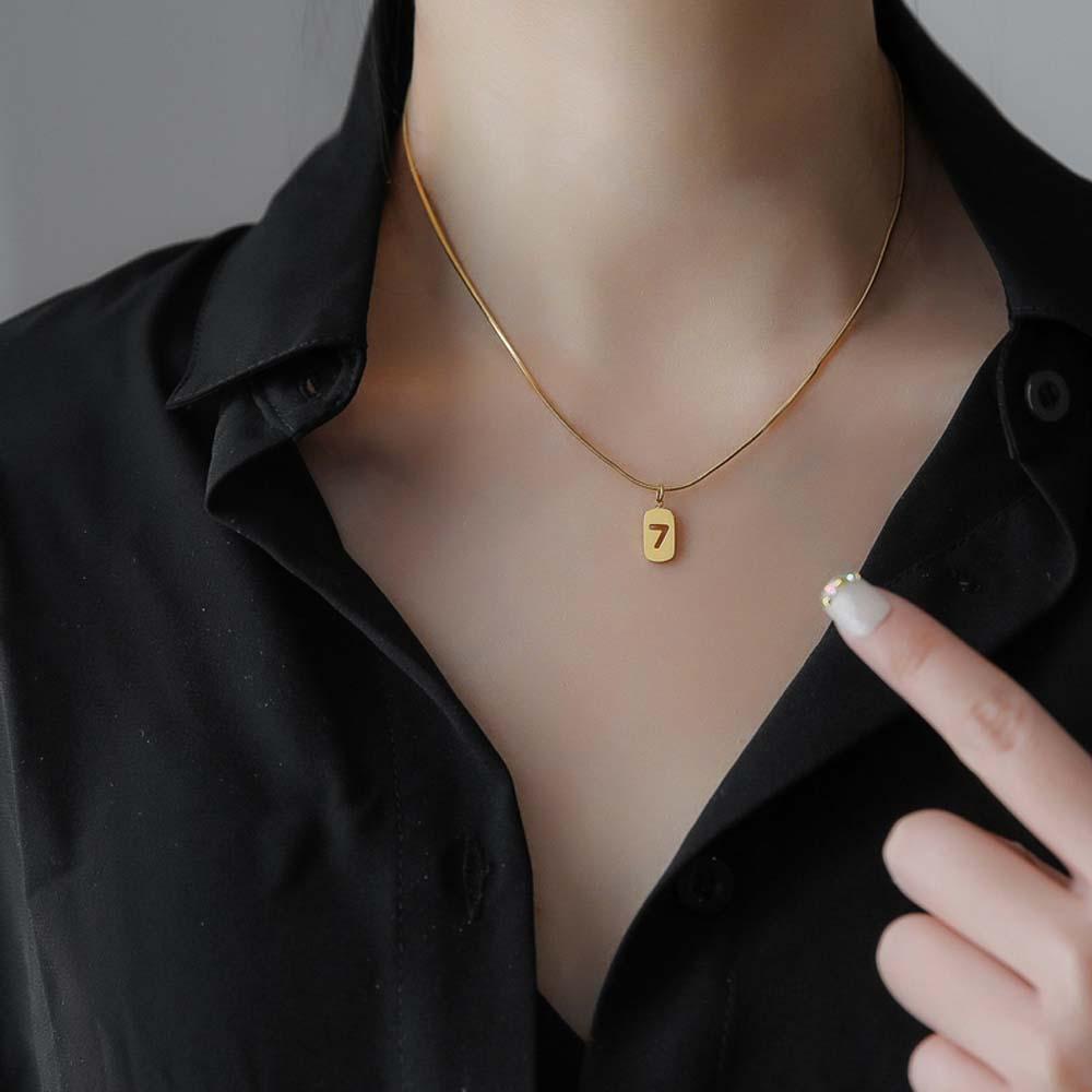 Vòng Cổ Choker VANES1 Chất Liệu Thép Titan Mặt Vuông Cá Tính Cho Nữ