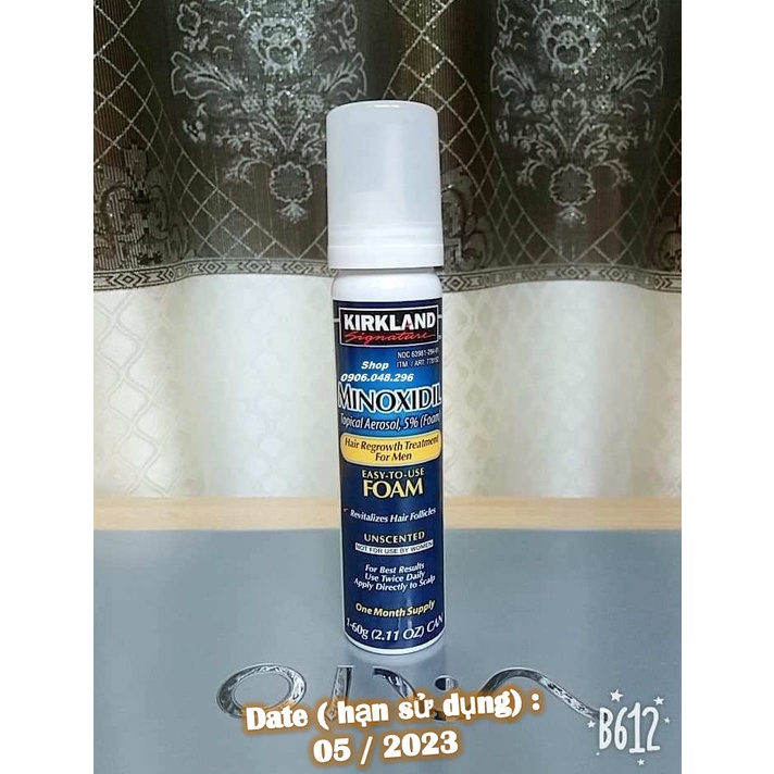 Dạng Bọt ( Foam ) thoa ngoài  Minoxidil 5%  Kirkland  USA  mọc Tóc, mọc Râu ..., BILL CHÍNH HÃNG COSTCO Mỹ... các Chai .