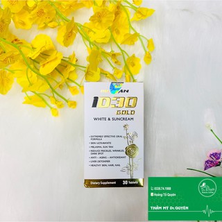 [CHÍNH HÃNG] Viên uống Petyfan iD30 Gold white & Suncream hỗ trợ trắng da, chống nắng