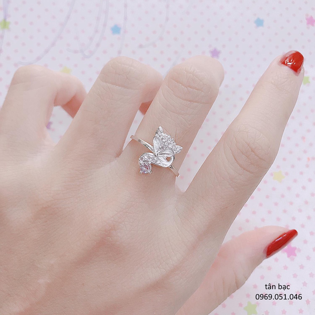 nhẫn hồ ly , cải thiện tình duyên , tài lộc , nữ đeo rất sang chảnh ạ, thiết kế mới ai đeo cũng vừaxinh ạ - bạc ngọc tân