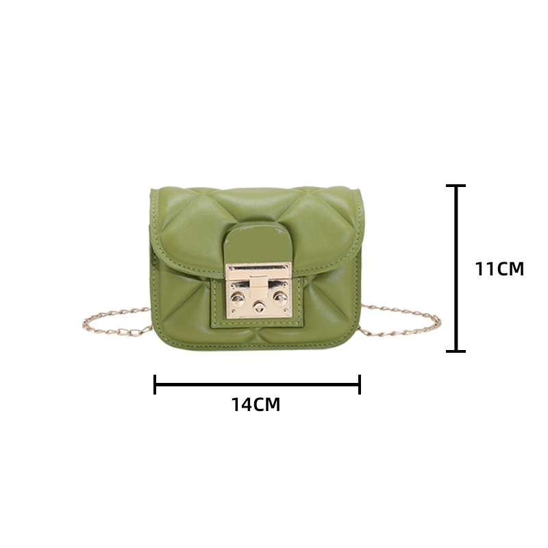 Túi mini dây xích trám thời trang túi hộp vuông khóa kim loại vuông cổ điển