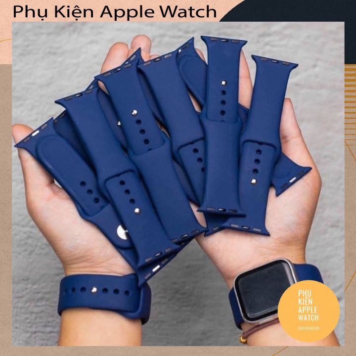 Dây Cao Su Cho Đồng Hồ thông minh Xanh Tím Than Đủ Size 30,40,42,44 MM