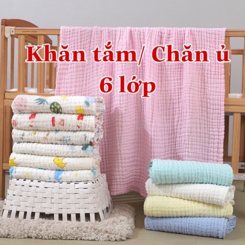 Chăn ủ xô khăn tắm sợi tre aiden 6 lớp có mũ