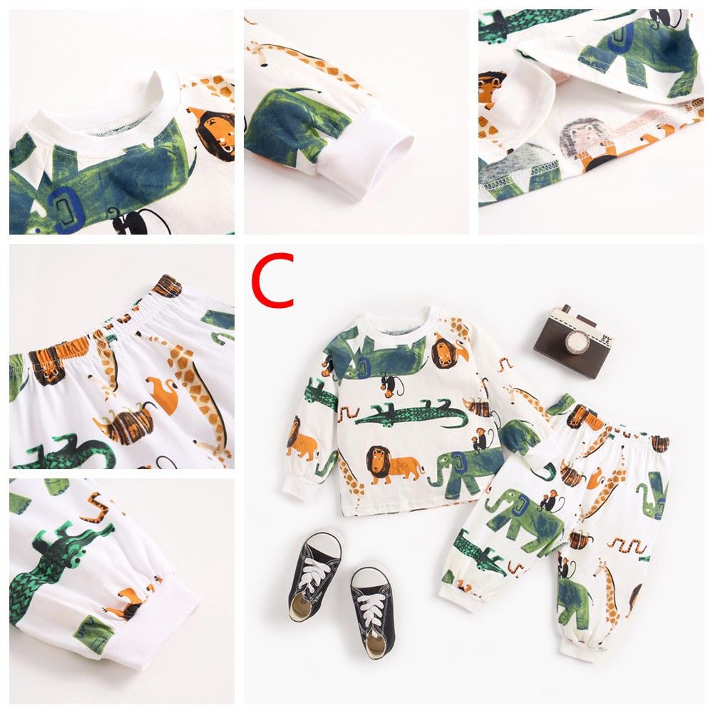 Set Đồ 2 Món Sanlutoz Bằng Cotton Gồm Áo Thun Và Quần Dài Phong Cách Hoạt Hình Đáng Yêu Cho Bé