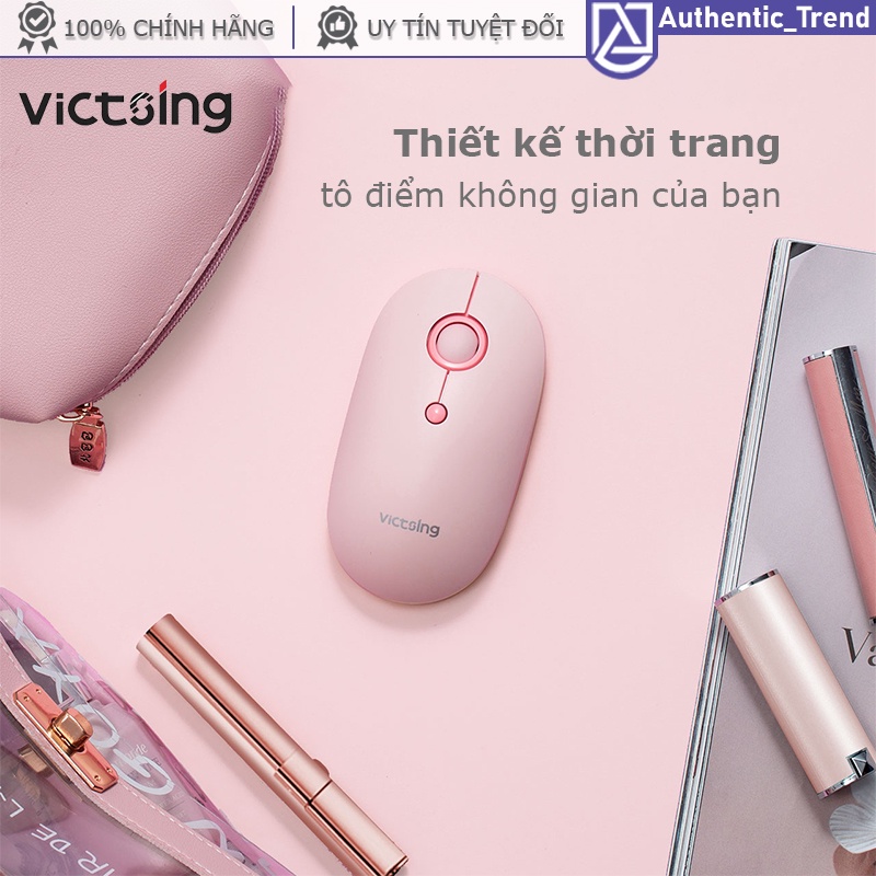 Chuột không dây yên tĩnh VicTsing viên đá cuội sắc màu - Dòng chuột im lặng mỏng nhẹ độ nhạy 3200 DPI cảm biến quang học