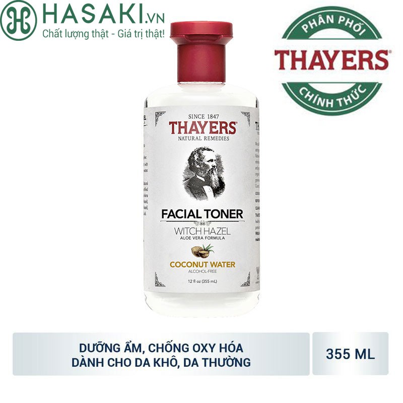 Nước Hoa Hồng Không Cồn Thayers Hương Nước Dừa Alcohol - Free Toner Coconut Water 355ml