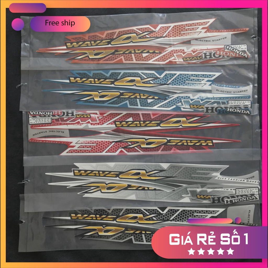[GIÁ GỐC] TEM DÁN XE CHO WAVE ANPHA 2018 3 LỚP