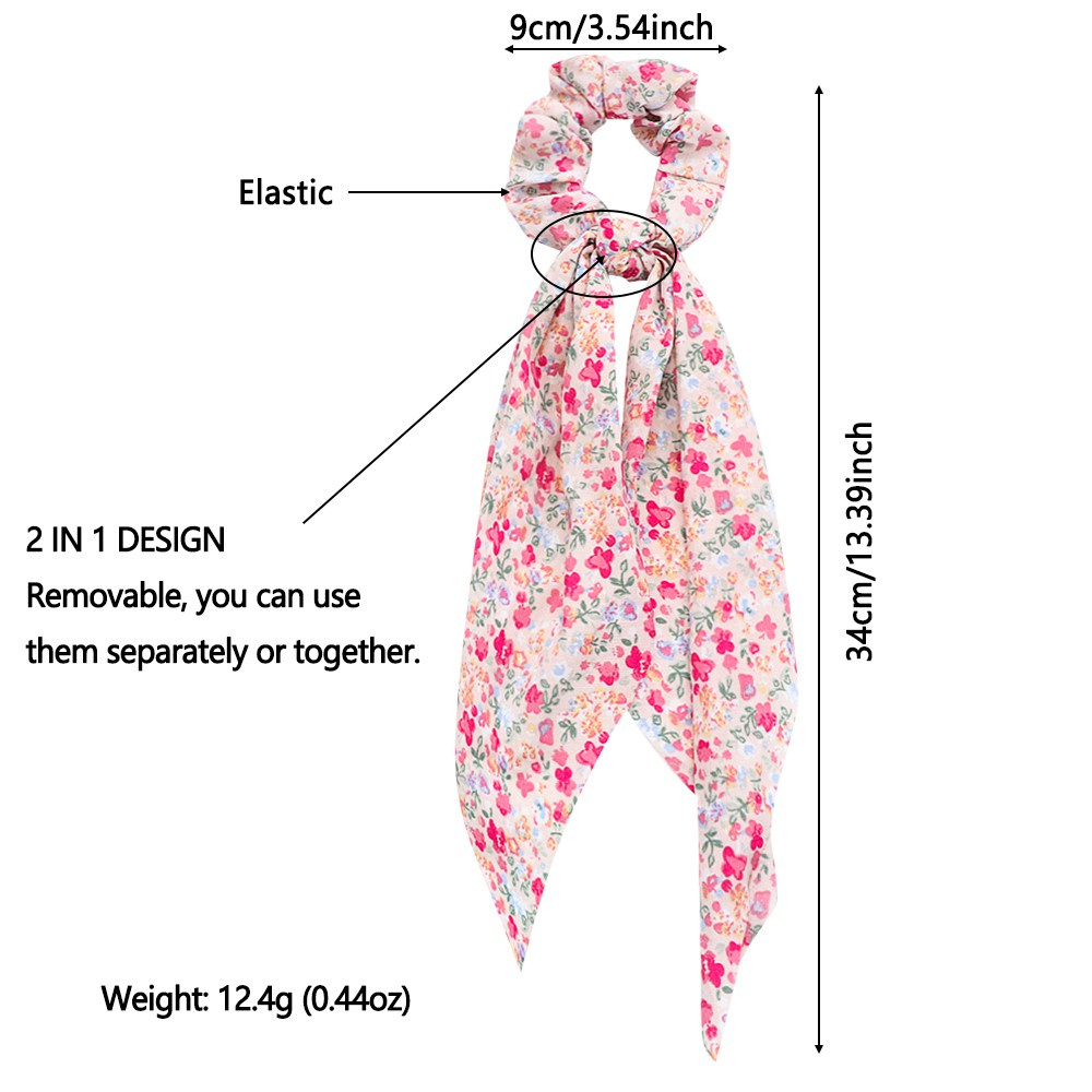 Dây Buộc Tóc Ruy Băng Thắt Nơ Ruy Băng Dài In Họa Tiết Hoa Phong Cách Boho Thời Trang Cho Nữ