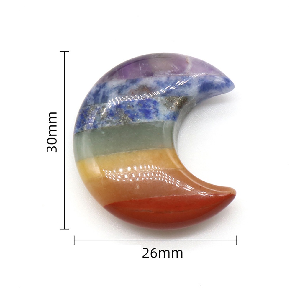 Đá Thanh Tẩy Hình Mặt Trăng Chakra 7 Loại Đá Size 3 Cm DA75