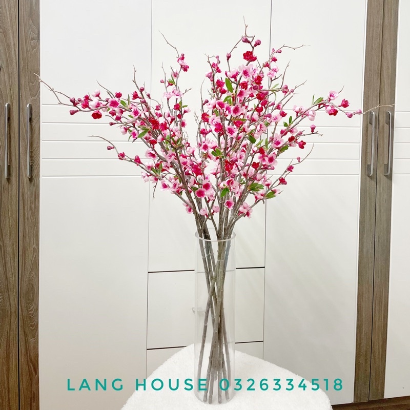 Hoa Lụa - HOA ĐÀO CAO CẤP Cành Dài 94cm